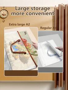 Extra Large Portable Tutoring Bag, Simple High-Appearance Clear Mesh File Pouch, Large Capacity Art Tool Bag Compatible With A2, A3; For Holiday Tutoring, Textbook Storage, Art Training, Painting Tools Storage - multicolor - View 2