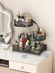 Sturdy Metal Cosmetic Rack Without Installation Required Portable Organizers For Lipsticks Skincare Bathroom Accessory. - B - View 13