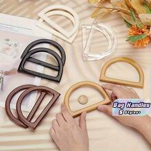 2pcs Bag Handle Replacement Accessories, 5 Colors, 2 Pieces Per Color, Multi-Color Multi-Function, Suitable For Handmade Beach Bags Crochet Handbags, DIY Handbag Making, Bag Handles, Resin Handles - multicolor - View 2
