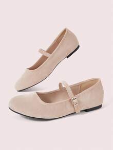 CUCCOO DOLLMOD Retro Suede Flat Mary Jane Shoes Are Comfortable For Women To Commute Outside, New Low Vamp Soft-Soled Shoes, College Style Dating Wear - Apricot - View 3