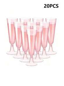 20/10PCS 150ml Reusable Champagne Glasses, Suitable For Parties, Gatherings, Cold Drinks, Birthdays, Valentine'S Day, Weddings, And Large Events - Multicolor - View 14