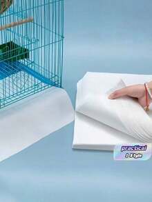 100Pcs Leak-Proof Absorbent Bird Cage Liners, Suitable For Parrots And Bird Cages - Disposable Non-Woven Fabric Dropping Tray, Includes Cage Bottom Pads, Suitable For Cockatiels, Canaries, Lovebirds, Finches, Budgies, Conures And Other Birds' - One Size Fits All - View 1