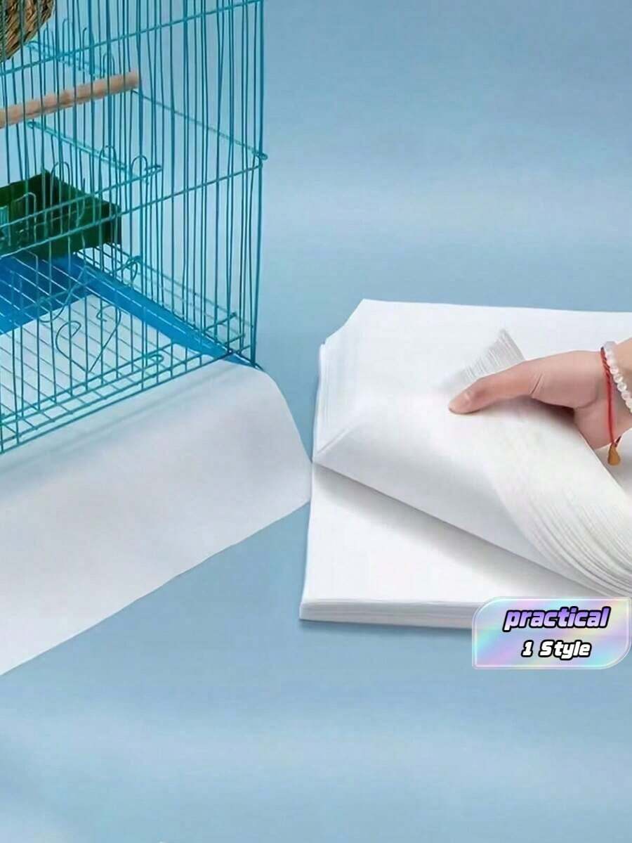 100Pcs Leak-Proof Absorbent Bird Cage Liners, Suitable For Parrots And Bird Cages - Disposable Non-Woven Fabric Dropping Tray, Includes Cage Bottom Pads, Suitable For Cockatiels, Canaries, Lovebirds, Finches, Budgies, Conures And Other Birds' - One Size Fits All - View 1