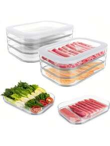 1/2/3/4‑Tier Stackable Food Storage Containers, Leak‑Proof Sealed Food Keeper For Refrigerator - Multicolor - View 5