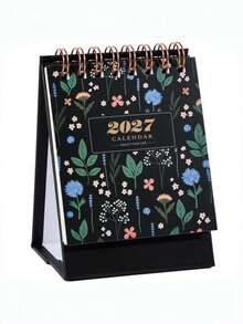 2027 Desk Calendar Spiral Bound Standing Flip Calendar Cute Floral Botanical Design Mini Monthly Planner Aesthetic Desktop Organizer For Home Office Decor - A - View 10