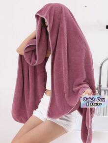 Ultra Super Soft Coral Fleece Bath Towel Quick Dry Absorbent Thick Face Towel Home Bathroom Gift Set Large Oversized Lightweight Skin Friendly Fade Resistant - Purple - View 1
