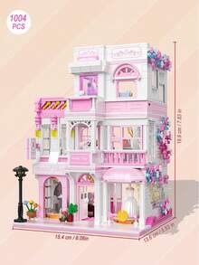 1000Pcs Mini Street View Building Blocks Kit, DIY Assemble Architectural Model With Fine Furniture & Indoor Outdoor Scene Accessories, Fun Stress-Relief Puzzle Toy With High Decorative Ornament Value - Multicolor - View 3