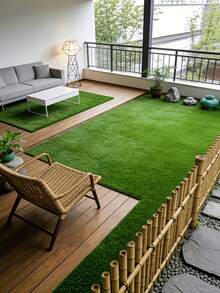 Flame Resistant Waterproof Artificial Grass Mat, Durable Easy Cut Lawn Turf For Patio Balcony Pet Playground, Indoor Outdoor Low Maintenance Garden Carpet, Event Backdrop - Artificial Turf - View 3