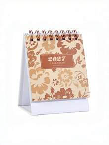 2027 Desk Calendar Spiral Bound Standing Flip Calendar Cute Floral Botanical Design Mini Monthly Planner Aesthetic Desktop Organizer For Home Office Decor - A - View 6