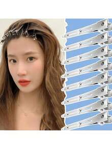 100 kẹp rễ tóc xù 5.5cm, thiết kế cho salon tóc, chất lượng cao, dụng cụ tạo kiểu tóc DIY, dễ dàng tạo độ phồng cho rễ tóc, tăng kết cấu tóc, lựa chọn hoàn hảo để tạo kiểu tóc - Bạc - Xem 6