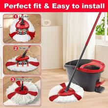 Replacement Mop Heads Compatible With O-Cedar/EasyWring 1Tank System, Deep Cleaning Washable Reusable Mop Replacement Pads, Suitable For Kitchen & Bathroom Cleaning Supplies - red and white - View 12