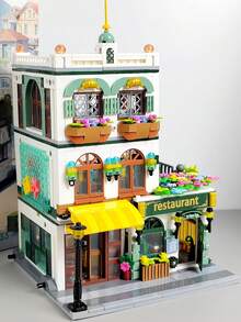 1000Pcs Mini Street View Building Blocks Kit, DIY Assemble Architectural Model With Fine Furniture & Indoor Outdoor Scene Accessories, Fun Stress-Relief Puzzle Toy With High Decorative Ornament Value - Multicolor - View 7