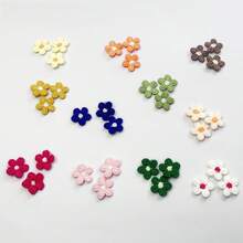 50pcs 1.5cm Multi-Color 5-Petal Flower Trim (Without Adhesive Backing), DIY Craft Material For Clothing, Hat Decor, Assorted Colors - multicolor - View 9