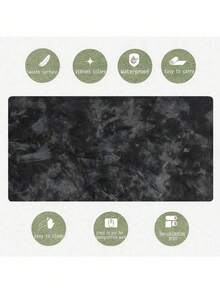 1PC Black Textured Gaming Mouse Pad Extra Large Full Desk Gray Stone Non Slip Rubber Waterproof Stitched Smooth Scratch Easy Clean Desk Mat Keyboard Office Workstation Gift Gamers Programmers - multicolor - View 4