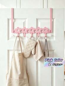 1PC Pink Iron Key Hook Wall Shelf – Creative Metal Art Hanger For Entryway Hallway, Coat Hat Organizer Rack, Multifunctional Wall Decor Storage - Multicolor - View 1