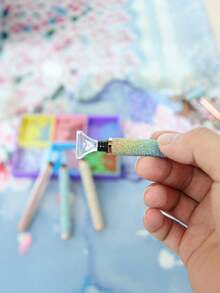 1pc New Plastic Diamond Painting Pen Set (With Roller Tip), DIY 5D Diamond Embroidery Hand Tool Kit - point drill pen + plastic 6 heads - View 11