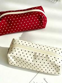 Campus Polka Dot Pencil Case, Large Capacity Stationery Storage Bag, Multifunctional Pen Box For Office Supplies & Travel Makeup, Essential For Students & Adults Daily Use - multicolor - View 11