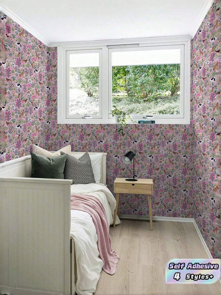 1 Roll Self Adhesive Peel Stick Wallpaper Easy Apply Remove Waterproof Oilproof Stainproof Clean Durable For Kitchen Cabinet Renovation Decor Botanical Butterfly Print Interior Film Wall Covering Furniture Makeover DIY - Plants and Animals - View 1