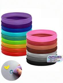 30 Random Color PLA 3D Printer Filament 175MM Diameter 3M 5M Length Options High Temp Compatible For 3D Pen DIY Creative Project Gift For Artist Student Maker - multicolor - View 1