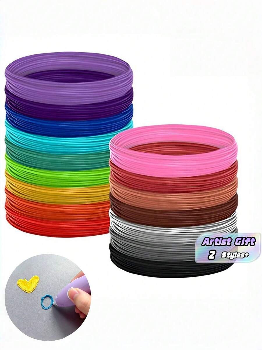 30 Random Color PLA 3D Printer Filament 175MM Diameter 3M 5M Length Options High Temp Compatible For 3D Pen DIY Creative Project Gift For Artist Student Maker - multicolor - View 1