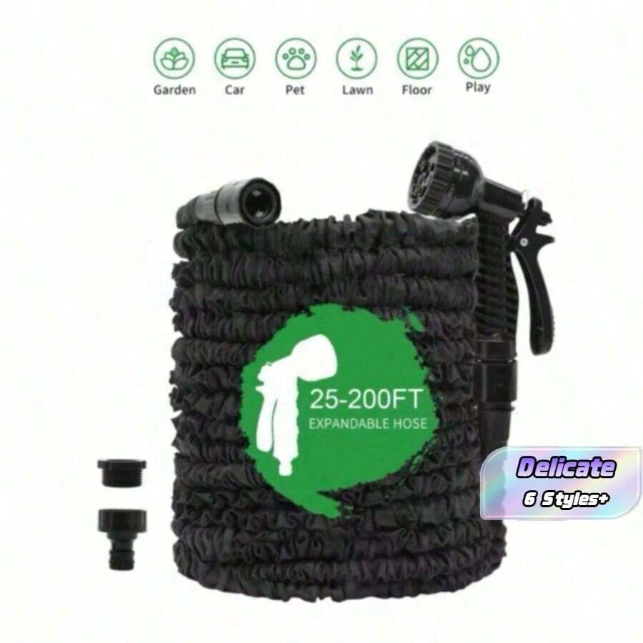 Expandable Garden Hose, Flexible Magic Water Hose For Yard, Daily Watering Tool, High Pressure Car Wash Cleaning Gun, 25ft-200ft - one size fits all - View 1