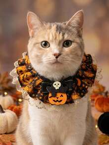 PETSIN Cute Pumpkin Pet Scarf For Halloween - Orange - View 4