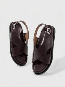 HighSole Women's Fashionable Brown Comfortable Flat Beach Sandals Summer Shoes - Mocha Brown - View 11