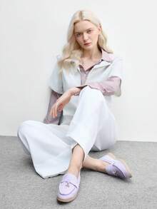 CUCCOO BIZCHIC 優雅大方休閒職場通勤風女款平底鞋，時尚百搭約會通勤穿搭 - 紫色,, - 查看 3