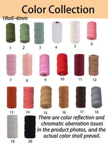 4mm*100m Macrame Rope, Premium Macrame Cord,Thick Natural Thread, Multi-Strand Synthetic Braided Rope,4 Ply Macrame Rope For Wall Hangings Decor, Plant Hangers, Crafts,Bags, DIY, Home Decorations, Gift Wrapping,Beige No. 5 Is Available In 1/2/3/4mm - Multicolor - View 4