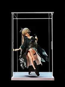 1pc Premium Transparent Acrylic Display Case - Elegant Collectible Storage Solution, Detachable Acrylic Display Box, Dust-Proof Display Box, Ideal For Small Figurines, Action Figures, Collectibles, Etc., Multiple Sizes Available, White Base - White - View 6