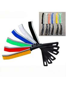 SHEIN Medium Size Nylon Bristles Sturdy Handle Durable Friendly Black Multicolor Assorted Colors Other Cleaning Brush Kitchen Bathroom Home Use All Season Cleaning Tool Set Home Essential Best Seller Multipurpose Utility Brush Heavy Duty Scrubber Household Cleaning Accessory - Multicolor - View 2