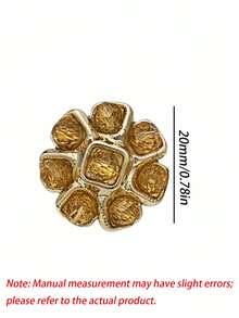 1 Pack 10 Pieces Premium Flower‑Shaped Metal Buttons Colorful Rhinestone Inlaid Fasteners For Tweed Suit Overcoat Fur Clothing Diy Sewing Accessories - 10pcs - View 34