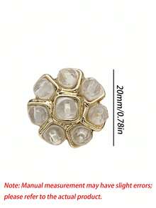 1 Pack 10 Pieces Premium Flower‑Shaped Metal Buttons Colorful Rhinestone Inlaid Fasteners For Tweed Suit Overcoat Fur Clothing Diy Sewing Accessories - 10pcs - View 22