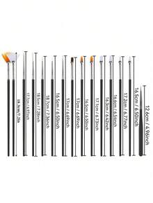 15PCS Fine Line Drawing Pens Set - Dual Tip Waterproof Ink Artists Tools For Sketching, Illustration & Journaling, Includes Micro Liners + Brush Markers - Black - View 10