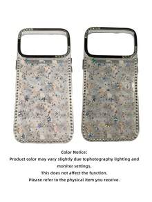 Sparkling Sparkle Line Stone Fashion Katzen Blumen Muster High-End TPU Hülle mit Vollbild Stoßfest, mit 17/17 Pro/17 Pro Max/16/16 Pro/16 Pro Max/15/15 Pro/15 Pro Max Stoßfest Sturz - Blumenkatze - Übersicht 7