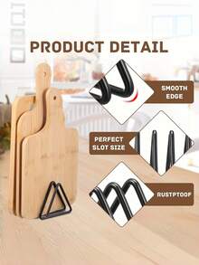 1/2 PCS Space Saving Heavy Duty Multi Functional Triangle Cutting Board Stand With Cabinet Countertop Shelf And Pot Rack Easy Install Kitchen Storage Box Organizer For Home Kitchen Countertop Organization Must Have - View 3