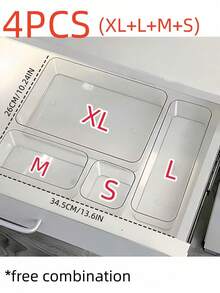 1/4/5/7/8/9pcs Minimalist Drawer Organizer Box For Small Items, Cosmetics, Makeup Tools Storage Box, Drawer Storage - Clear - View 18