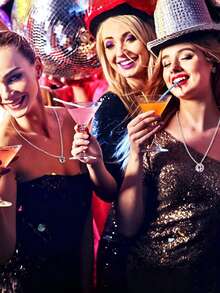 1/10 Pieces Disco Party Necklace Set Shiny Mirror Ball Pendant Chain Suitable For Carnival And Festival - Silver - View 5
