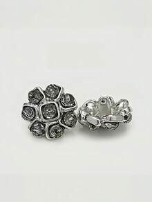 1 Pack 10 Pieces Premium Flower‑Shaped Metal Buttons Colorful Rhinestone Inlaid Fasteners For Tweed Suit Overcoat Fur Clothing Diy Sewing Accessories - 10pcs - View 14