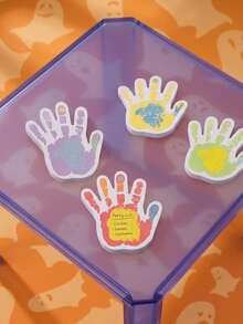 Joivida 1pc/6pcs Halloween Hand Shape Sticky Notes, Fun Palm Design Self-Adhesive Memo Pads For Home, Office, School, Party Favors, Planner Decor, Cute Colored Scratch Paper - multicolor - View 5
