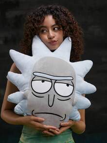 Rick and Morty X SHEIN 1pc Cartoon Character Shaped Pillow - Baby Blue - View 4