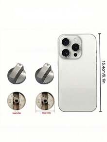 4 Buah Tombol Kompor Gas 6MM/8MM Warna Perak, Tombol Kompor Gas Universal, Tombol Kompor Gas Logam untuk Kompor Dapur, Kompor Gas, Oven, dan Kompor Tanam - Perak - View 4