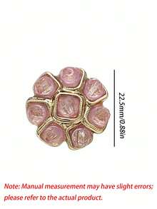 1 Pack 10 Pieces Premium Flower‑Shaped Metal Buttons Colorful Rhinestone Inlaid Fasteners For Tweed Suit Overcoat Fur Clothing Diy Sewing Accessories - 10pcs - View 27