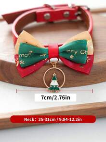 PETSIN 1pc Cat And Dog Universal Holiday Style Neck Accessory, Christmas Pet Bow Tie Collar, Adjustable Cat And Dog Collar, Santa Claus Christmas Tree Snowflake Pendant, Holiday Party Small Pet Decoration Accessory - Multicolor - View 14