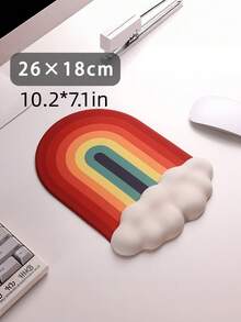 1PC Cloud Shape Multicolor Silicone Wrist Rest Mouse Pad Memory Foam Keyboard Wrist Support Cushion Non Slip Washable Office Desk Mat For Computer Laptop Home Office Students Gift Christmas Birthday Back To School Desk Accessories Must Haves - multicolor - View 4