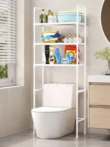 1Pc Punch‑Free Floor Standing Storage Rack Multifunctional Organizer For Balcony Washing Machine Bathroom Restroom - View 2