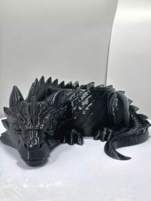 1PC Standard Size 3D Printed Plastic Lightweight Durable Non Slip Rustproof Waterproof Easy Clean Black Gothic Dragon Shape Planter Succulent Pot With Drainage Hole Decorative Desk Shelf Organizer For Home Office Living Room Halloween - Multicolor - View 6