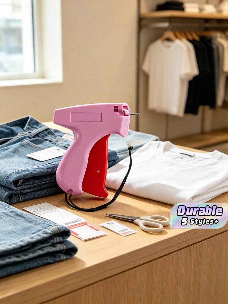 Mini Tag Gun For Clothing, Upgraded Anti-Jam Fine Needle Tagging Tool, Sturdy Plastic Body, Smooth Operation Quick Fabric Fastening Kit For Garment Labels, Suitable For Home DIY, Boutique, Store Arrangement & Holiday Merchandise Labeling Supplies