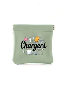 Multi-Color Charger/Data Cable Organizer Pouch, Light Green/Random Print Pattern, Suitable For Data Cables, USB Drives, Power Banks, Phones, Etc., For Office And Travel Use - Multicolor - View 7