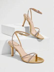 CUCCOO SZL Damen Schuhe Frühling Sommer Strass-Einsätze, Stilettos Bankett Party Dating Pendeln Einkaufen Hochzeit Festival Geschenke - helles Gold - Übersicht 2
